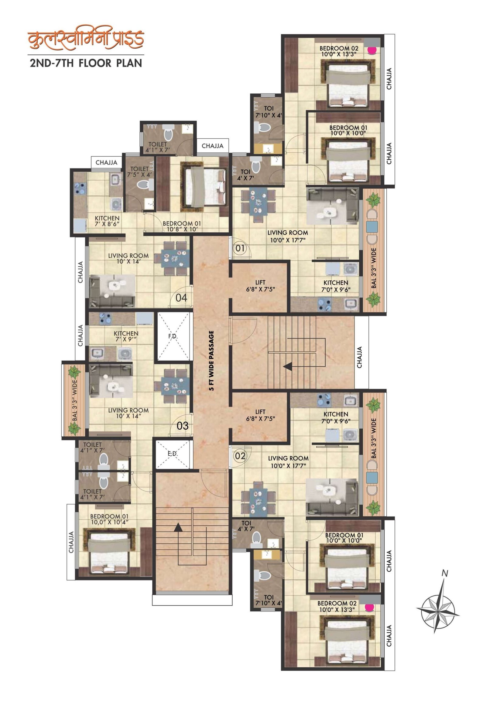 2nd - 7th Floor Plan