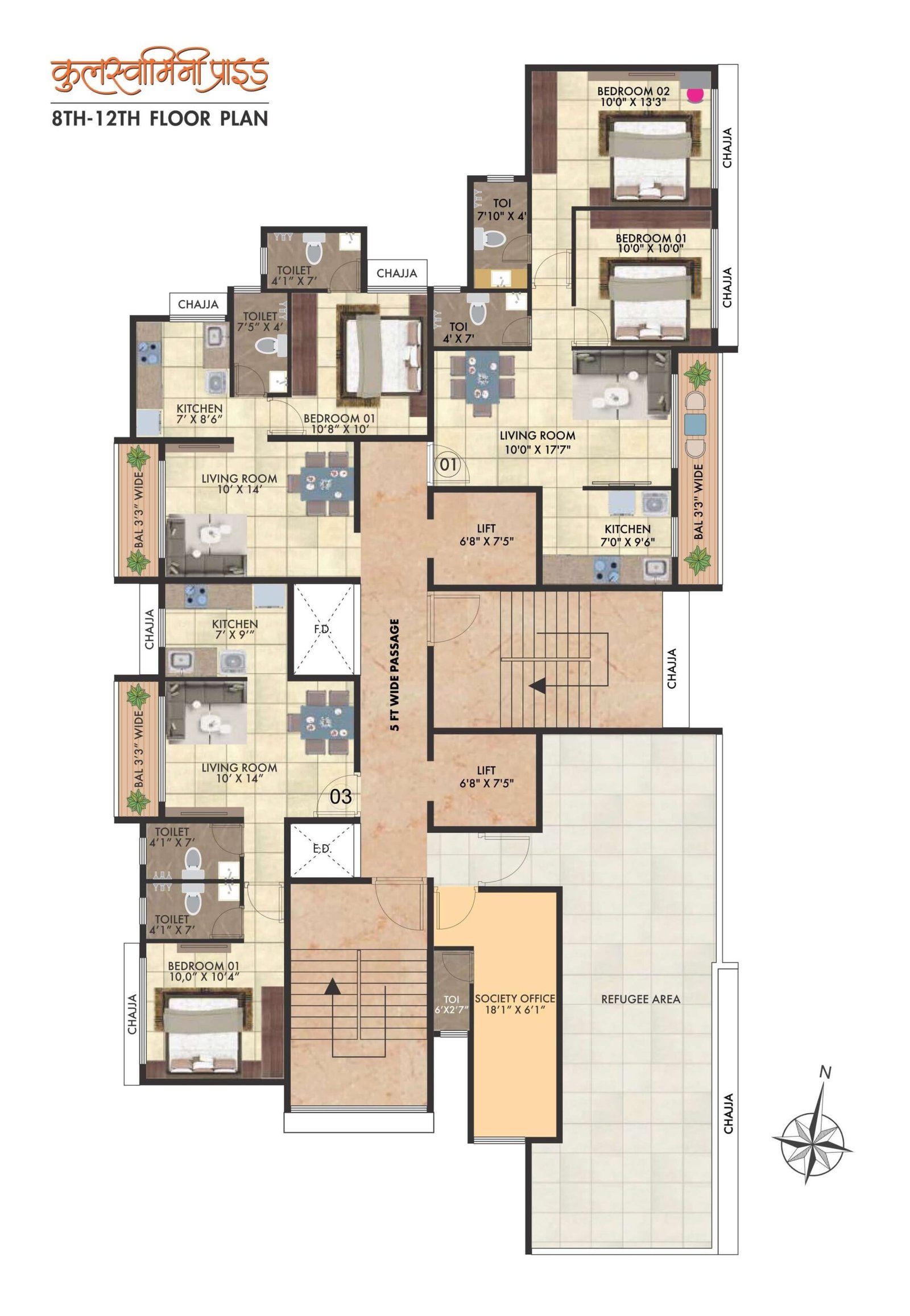 8th-12th Floor Plan